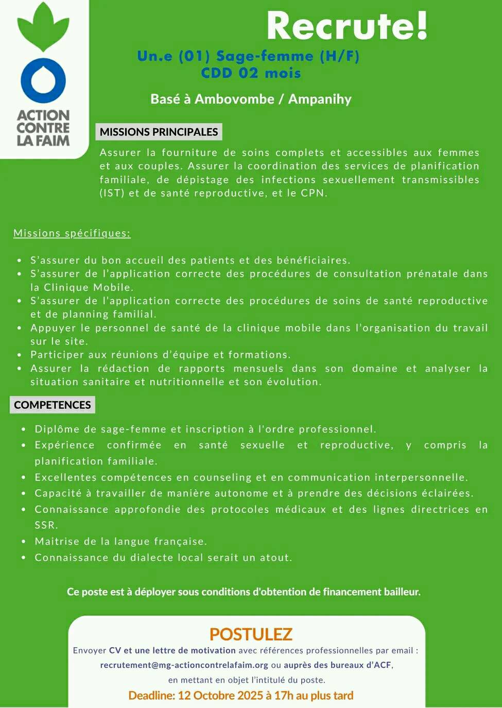 Recrutement d'un(e)sage-femme